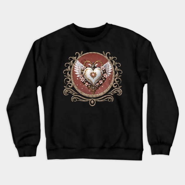 Wonderful elegant steampunk heart Crewneck Sweatshirt by Nicky2342